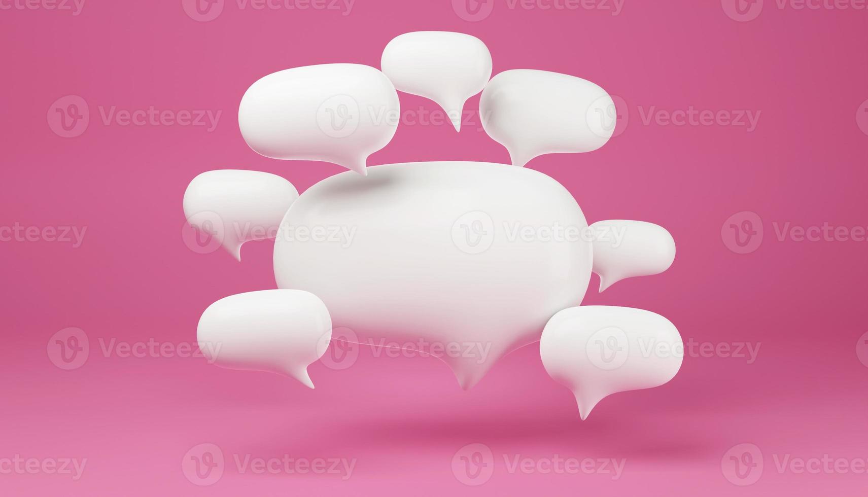 White speech bubble. Crew talking concept. 3D Rendering photo