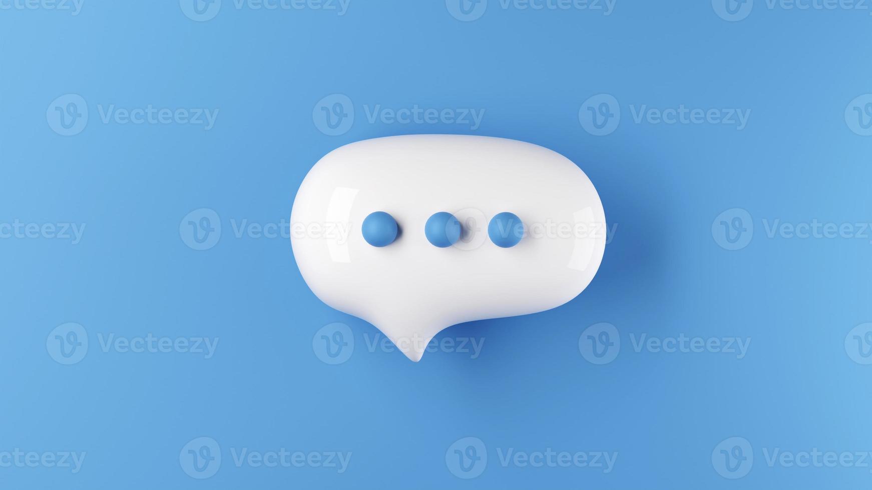 Chat bubble on blue background. Chat or online talking concept. 3D Rendering photo