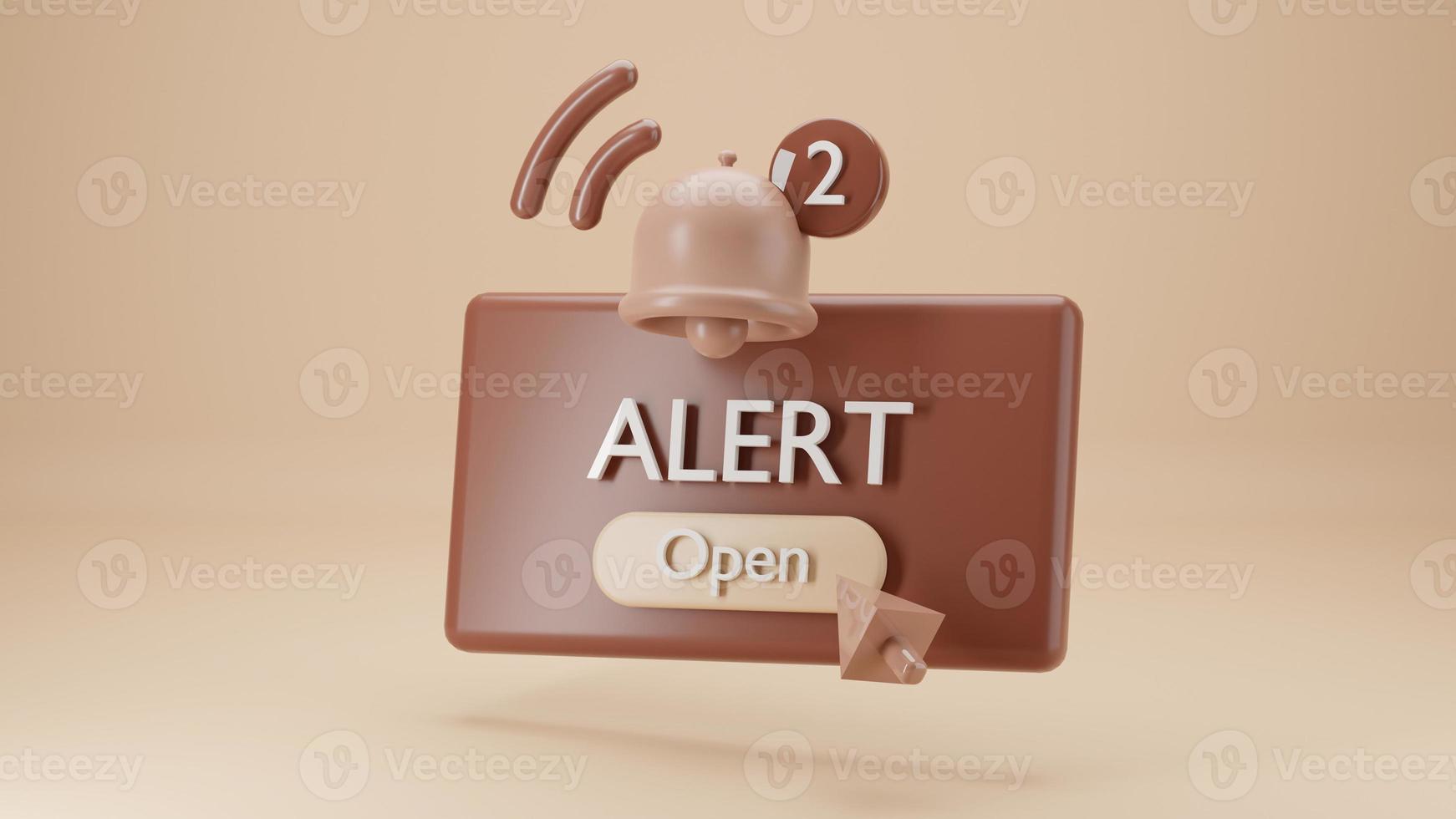 Notification reminder concept. 3d rendering photo