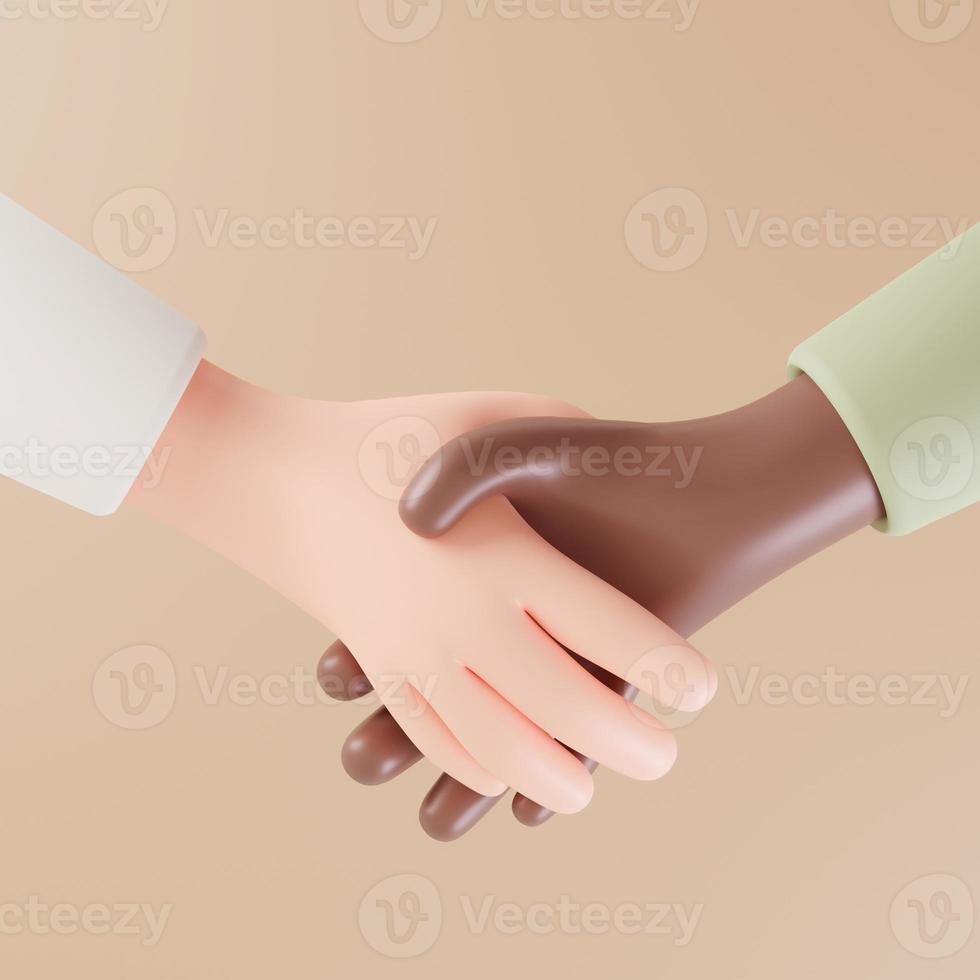 3d handshake, Business deal concept. 3d rendering photo