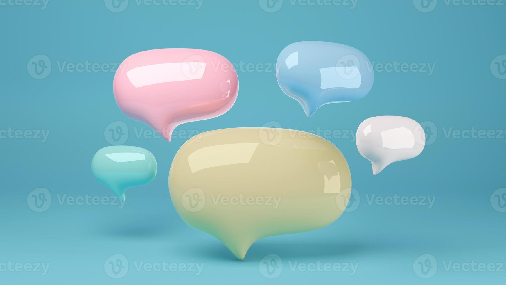 Colorful Speech Bubble 3D Rendering. photo