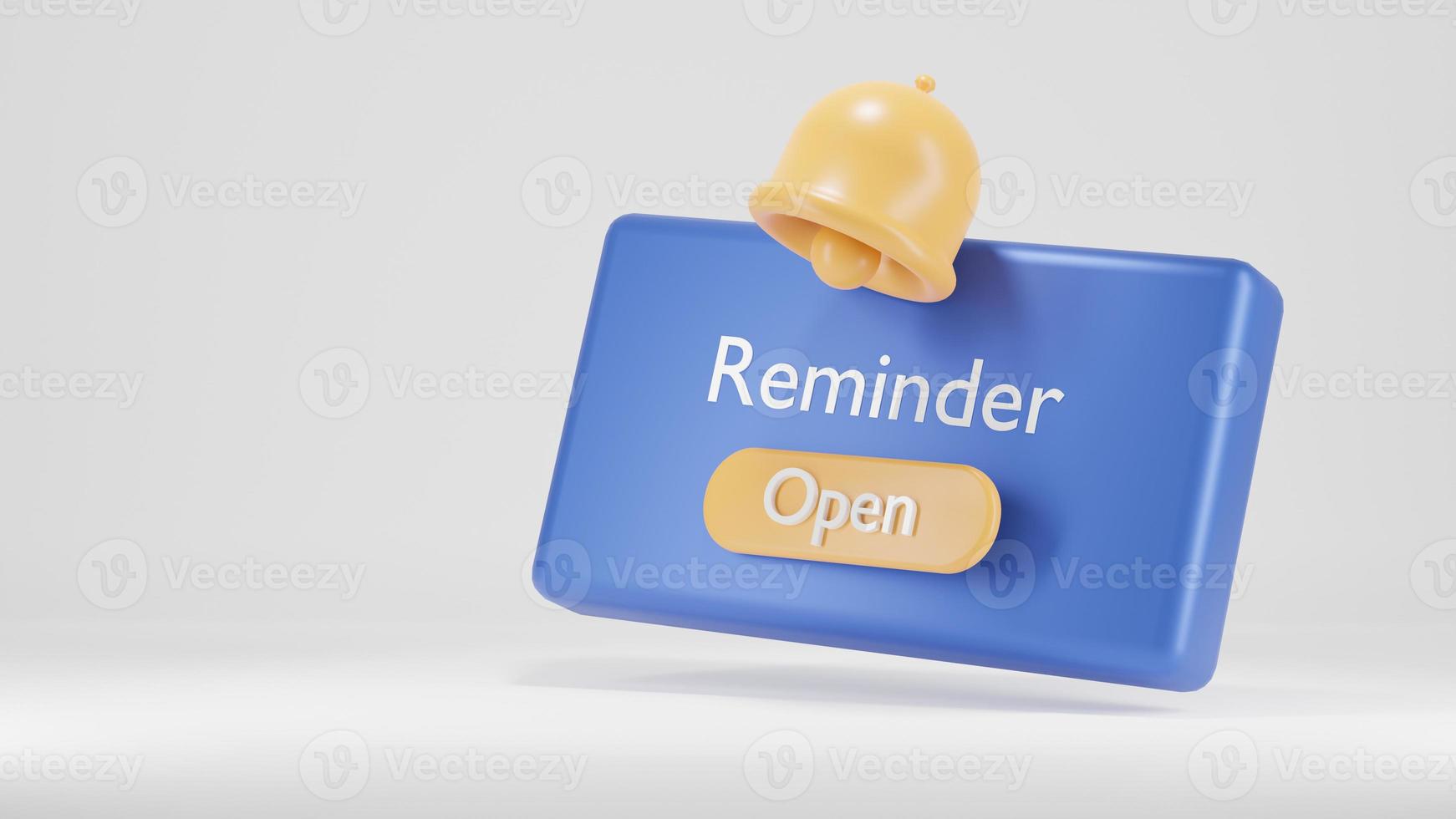 Notification reminder concept. 3d rendering photo