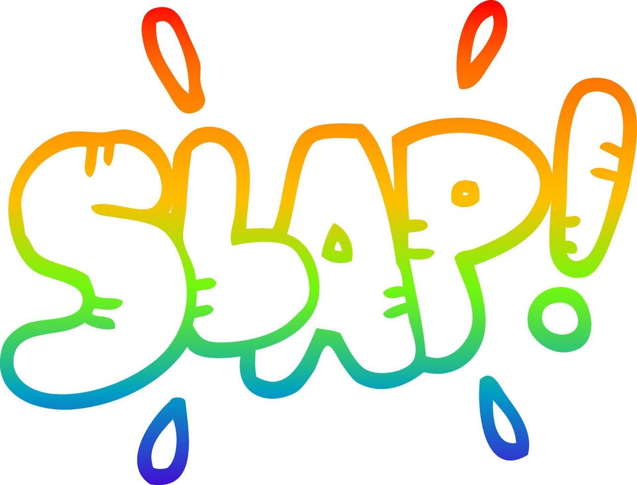 rainbow gradient line drawing cartoon slap symbol vector