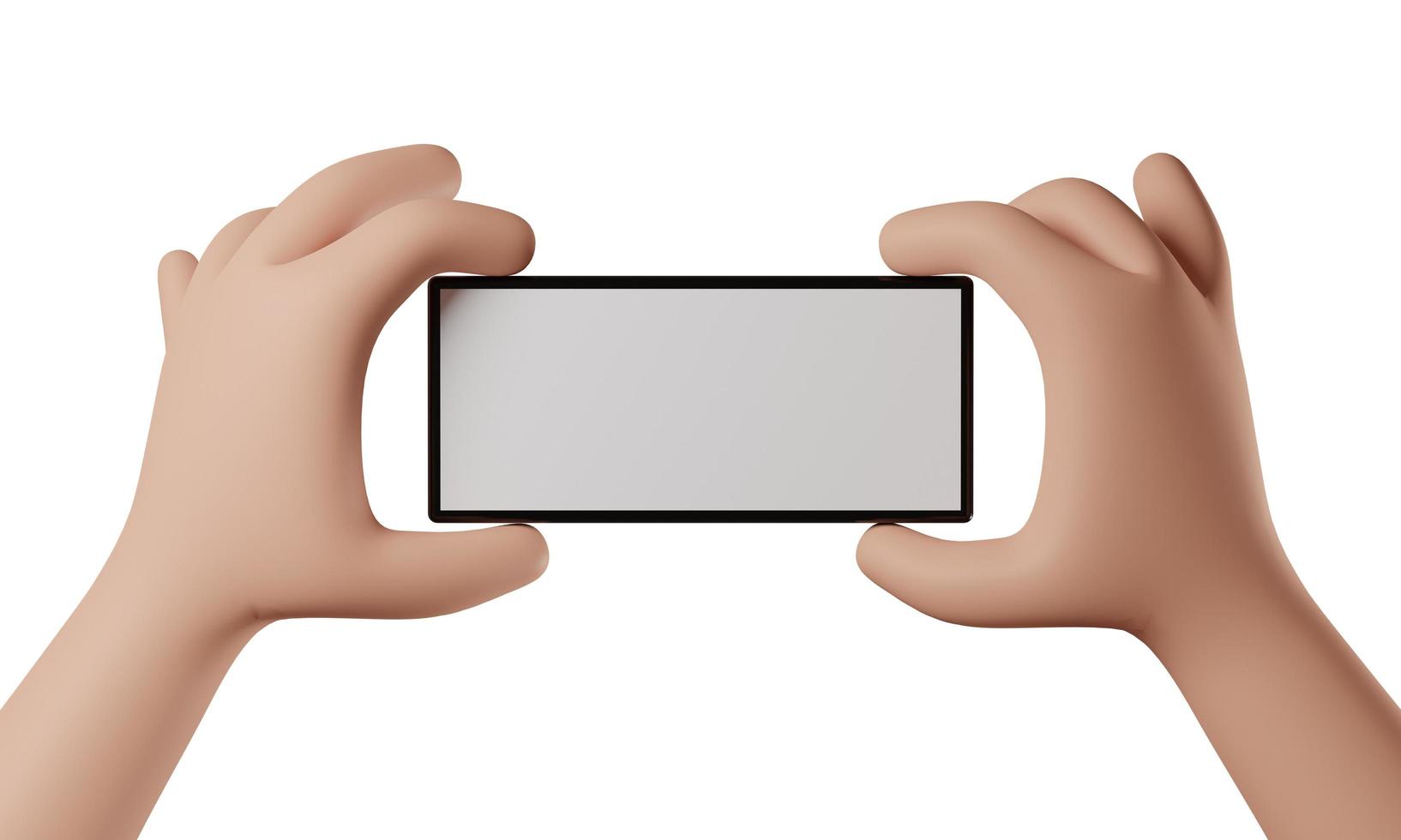 Cell Phone in hand with white background. 3D Rendering photo