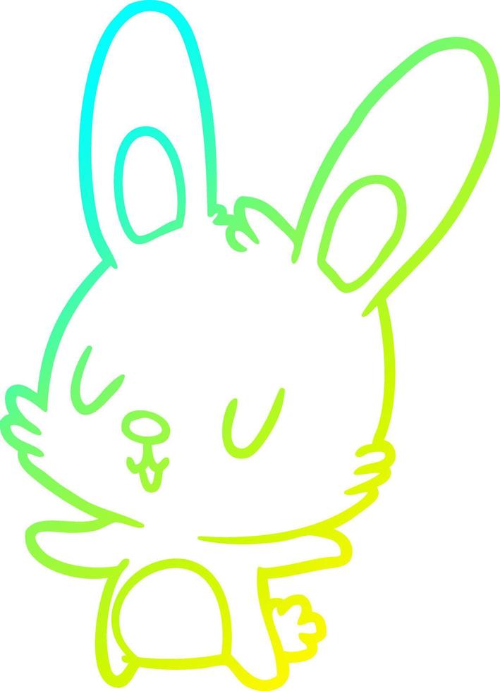 cold gradient line drawing cute rabbit vector