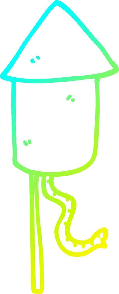 cold gradient line drawing cartoon firework vector
