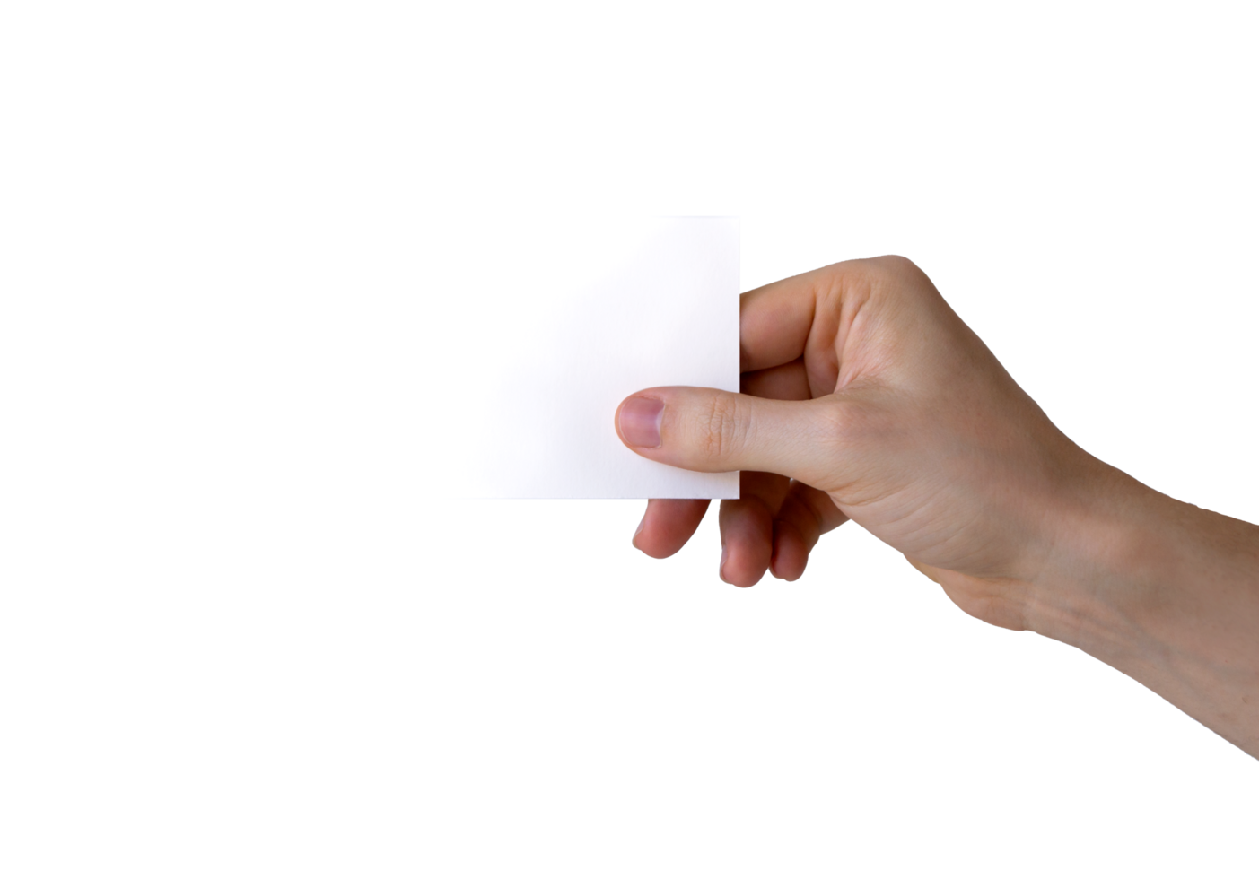 Isolated hand holding a business card png