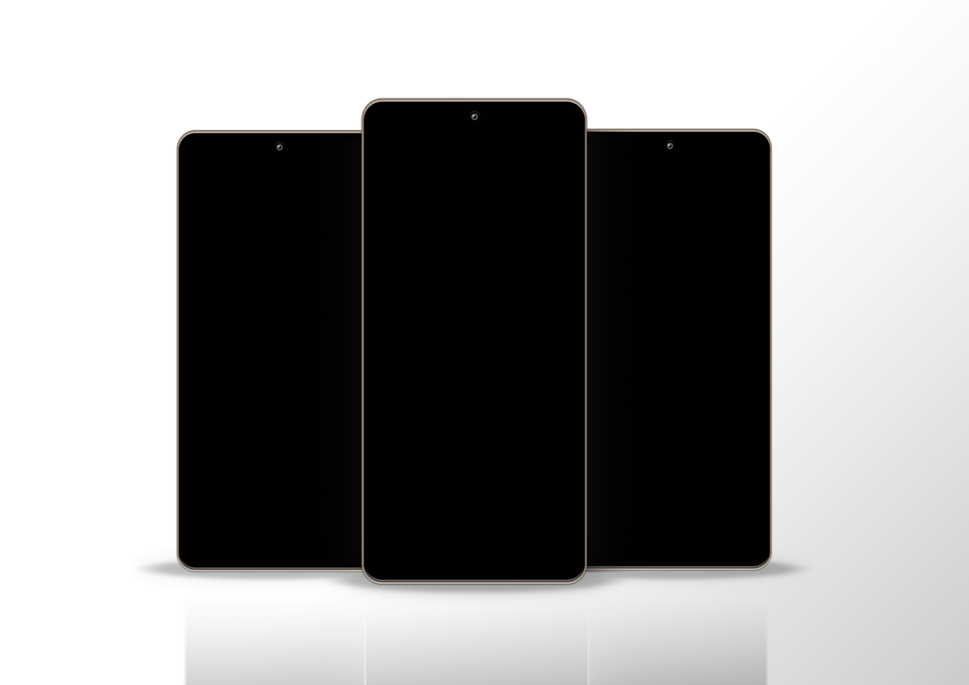 Three isolated smartphone screens png