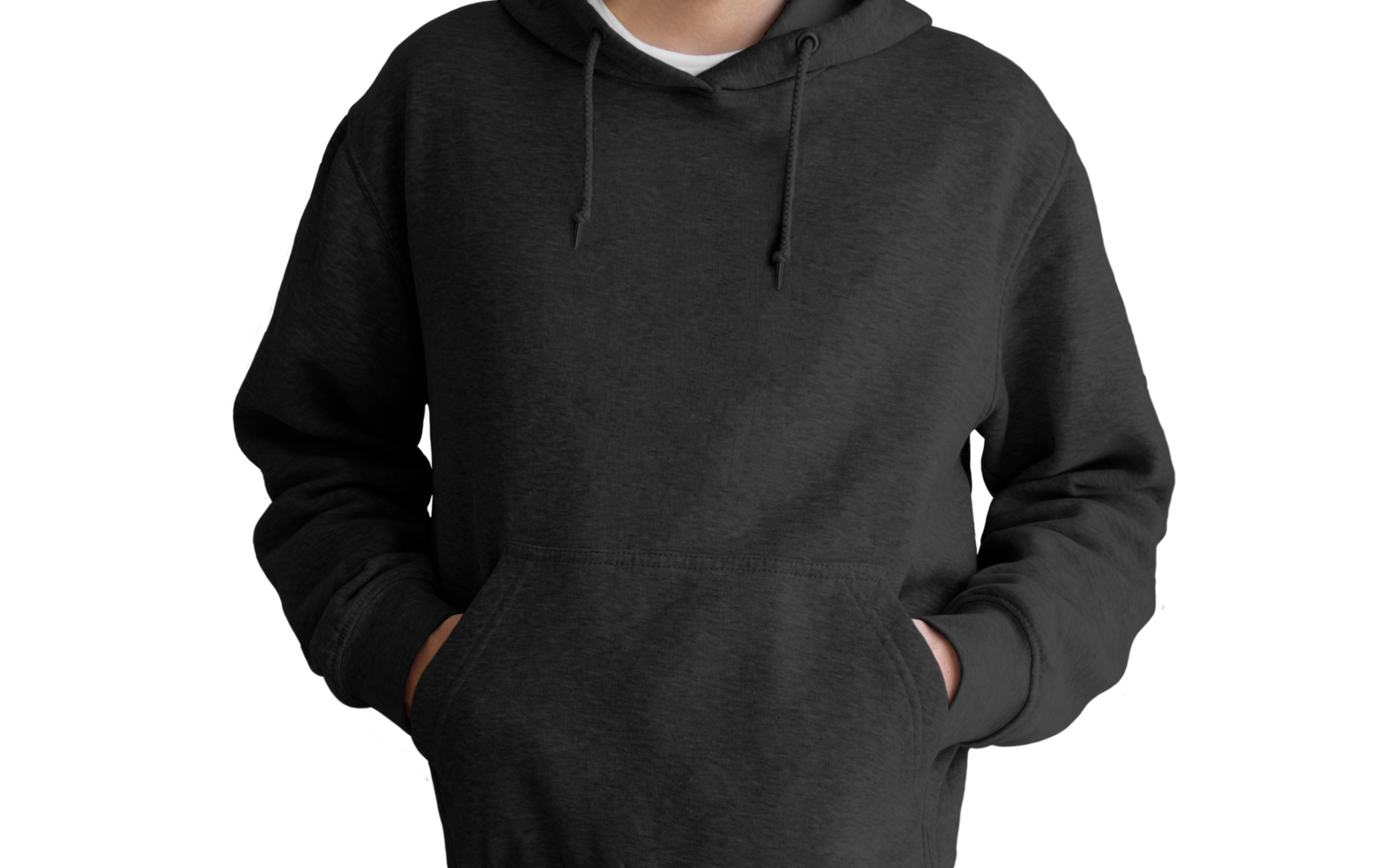 Isolated model wearing black t-shirt png