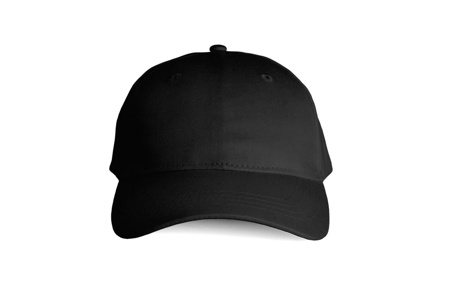 vista frontal de gorra negra aislada png