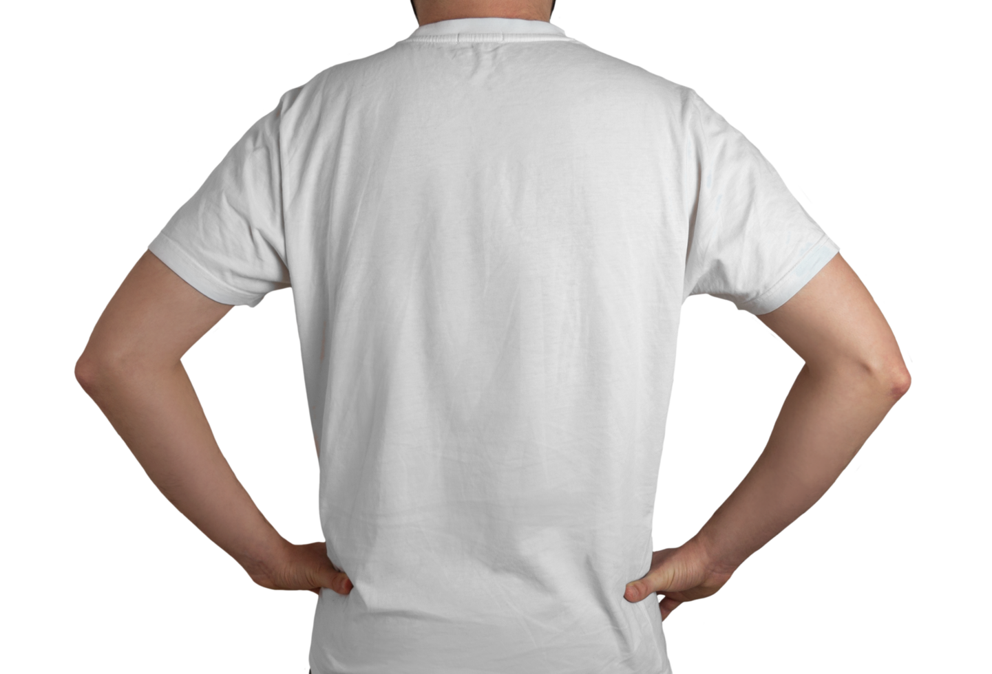 geïsoleerd model terug met wit t-shirt png