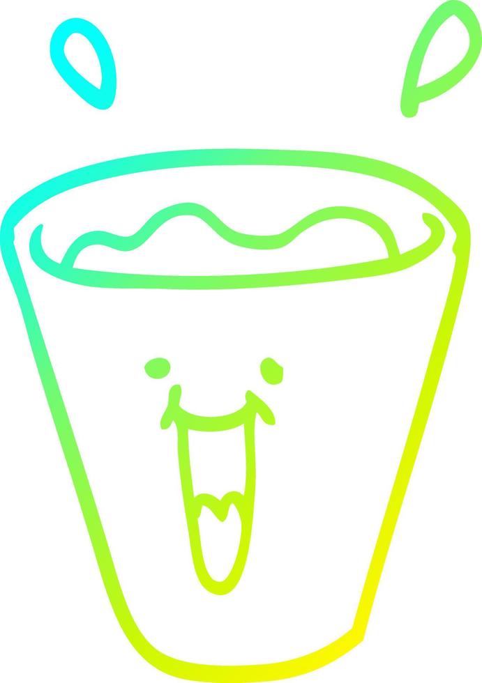 cold gradient line drawing cartoon happy drinks vector