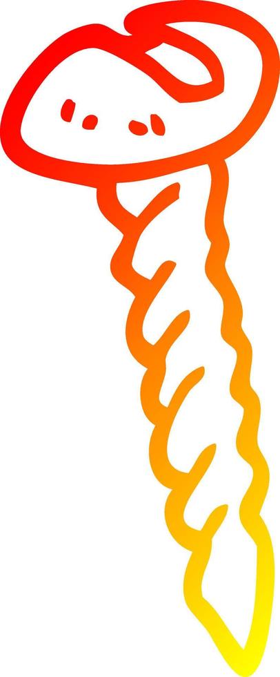 warm gradient line drawing cartoon metal screw vector