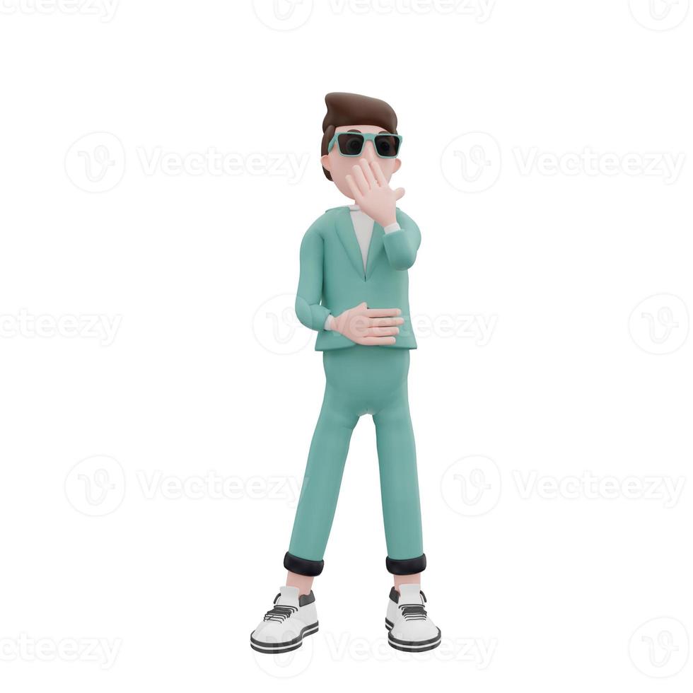 3d rendering businessman is thingking pose photo