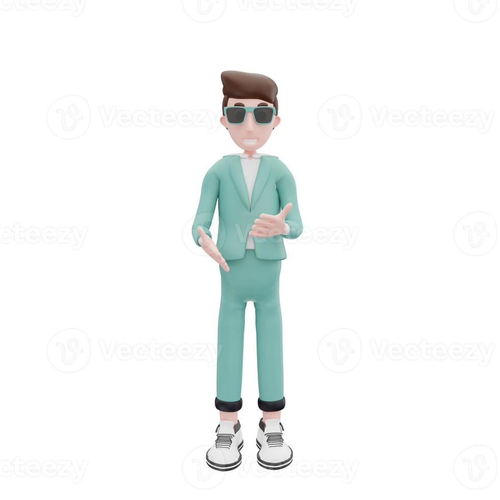 3d rendering Business man chatting pose photo