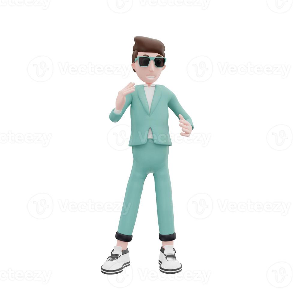 3d renderizado hombre de negocios hablando pose foto