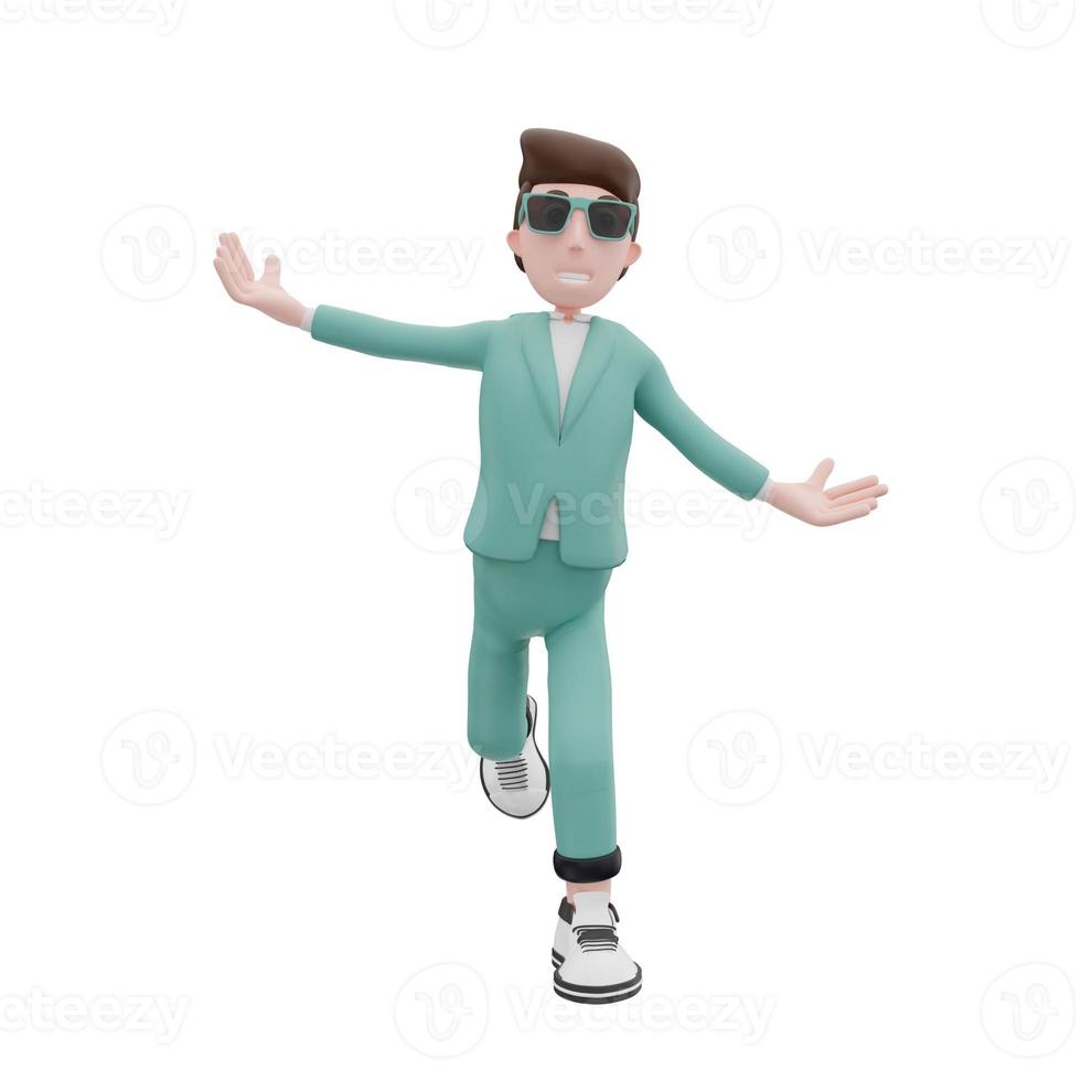 3d rendering businessman have fun pose photo