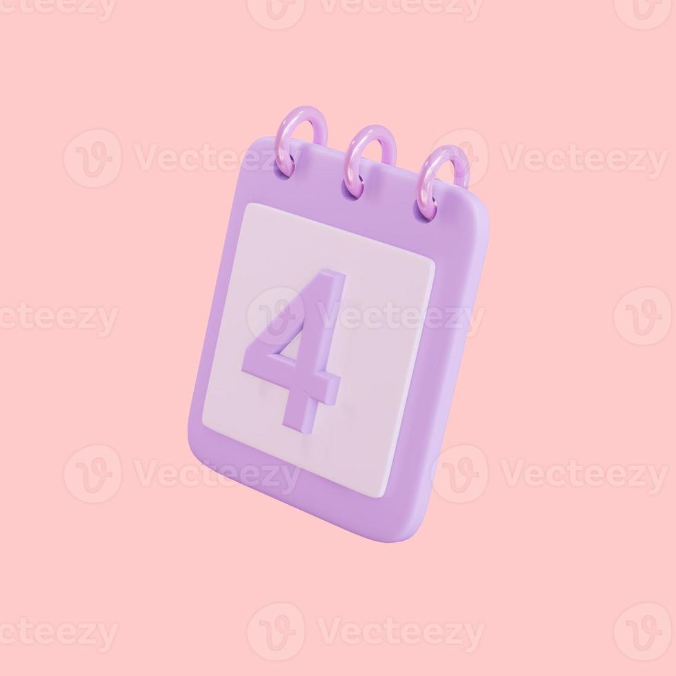 3d 4 days calender icon object photo