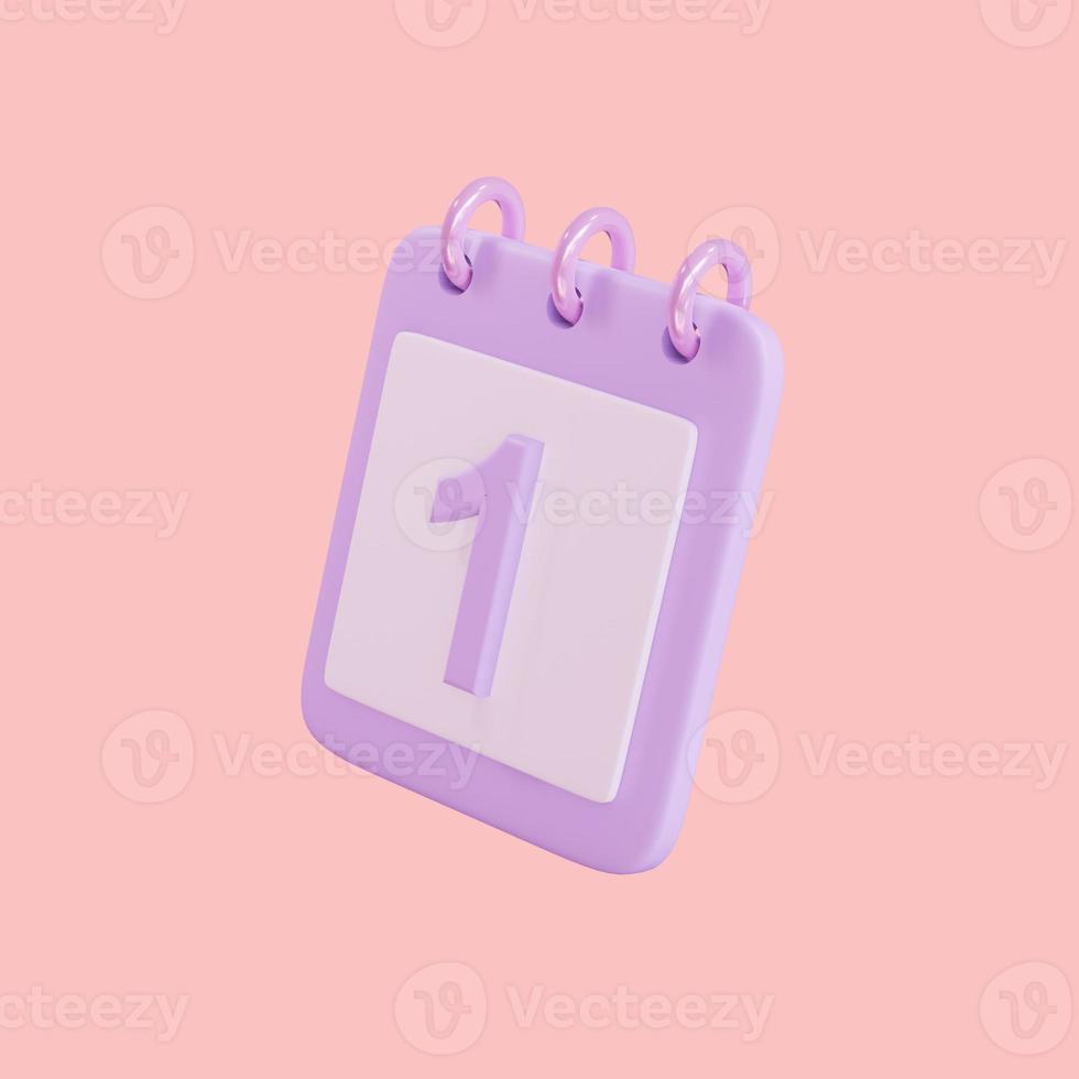 3d 1 day calender icon object photo