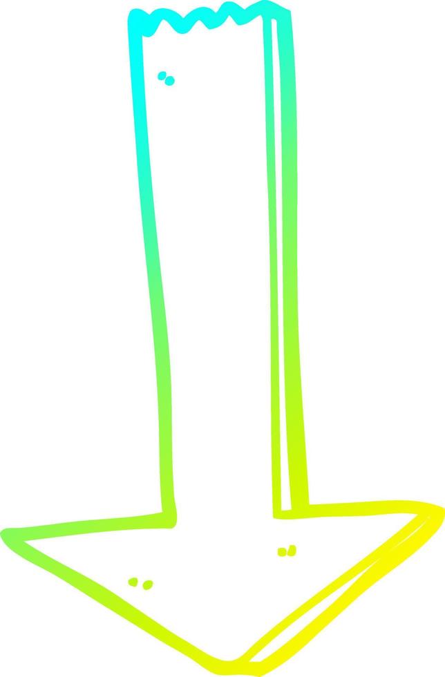 línea de gradiente frío dibujo dibujos animados flecha apuntando vector