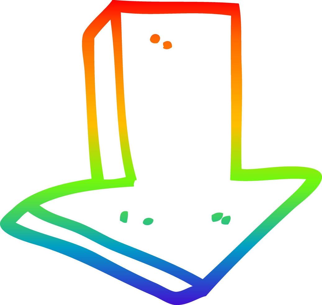rainbow gradient line drawing cartoon arrow pointing direction vector