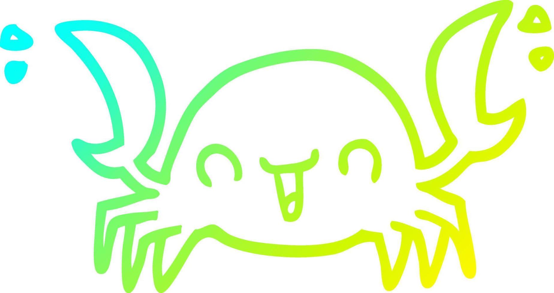 cold gradient line drawing cartoon crab vector