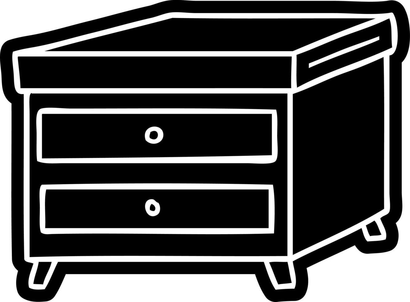 cartoon icon drawing of a bedside table vector