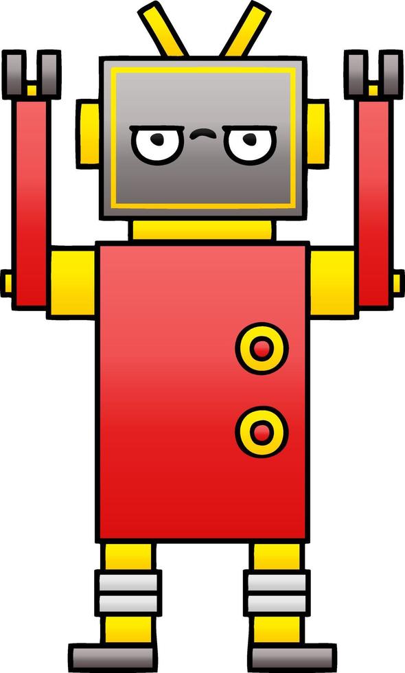 gradient shaded cartoon annoyed robot vector