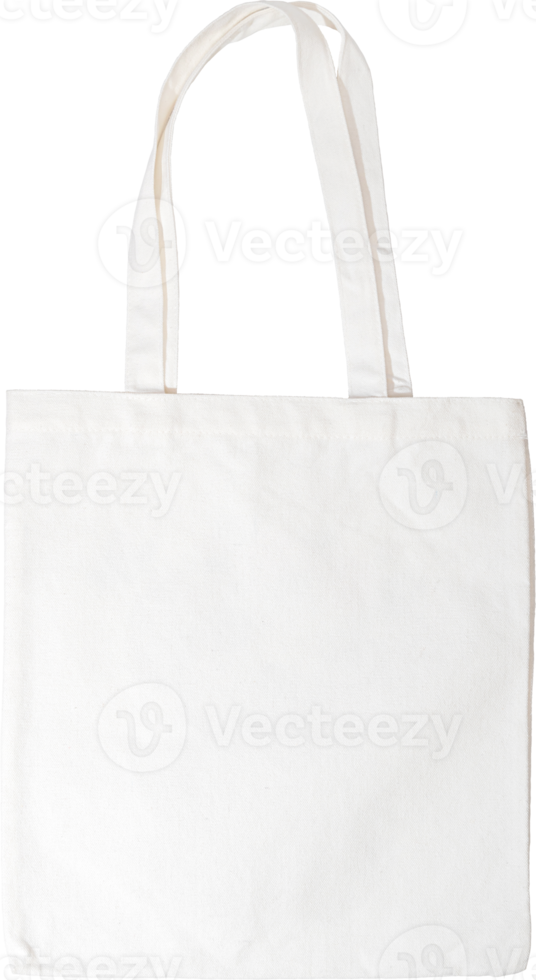 Canvas bag white color on isolated transparency background