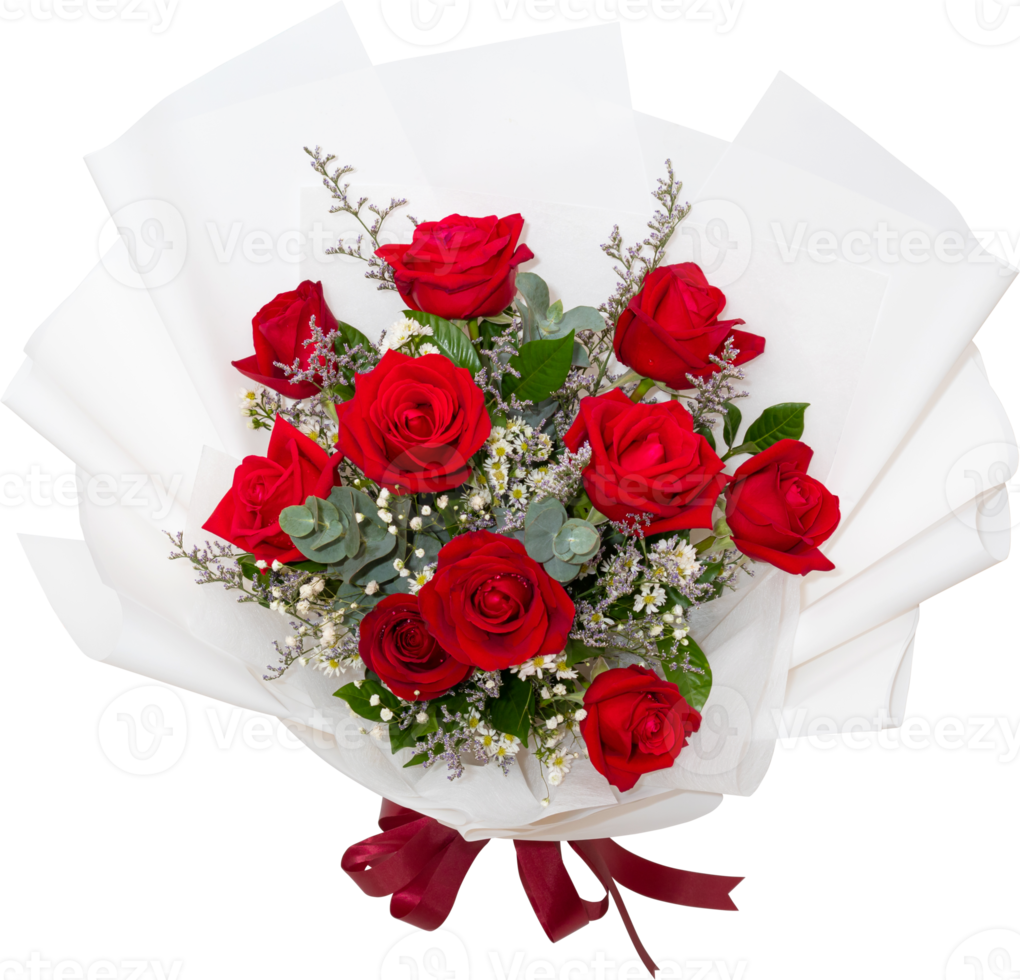 bouquet de roses rouges fleur fond de transparence. png