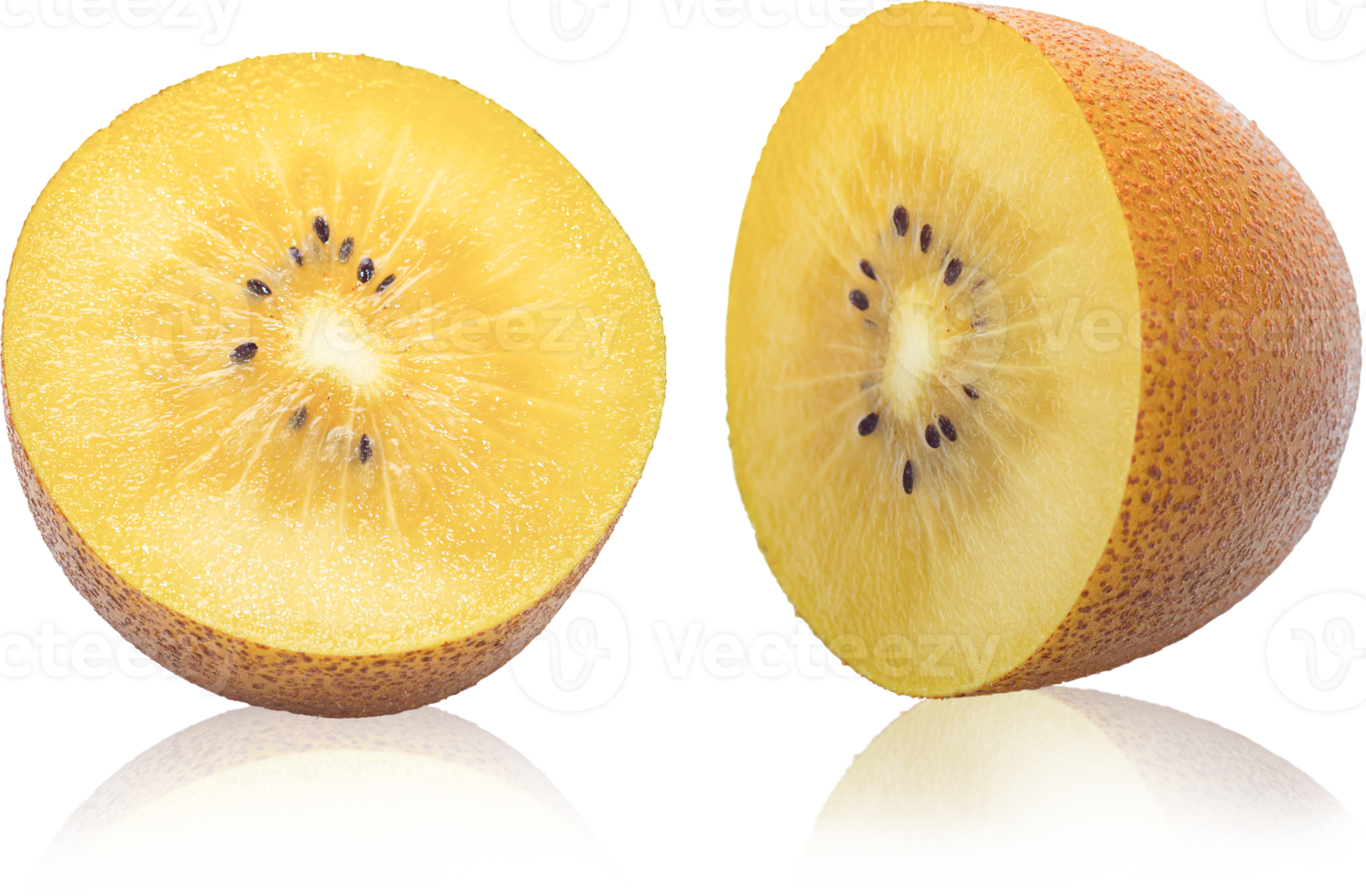 goud kiwi fruit segment transparantie background.fruit object. png