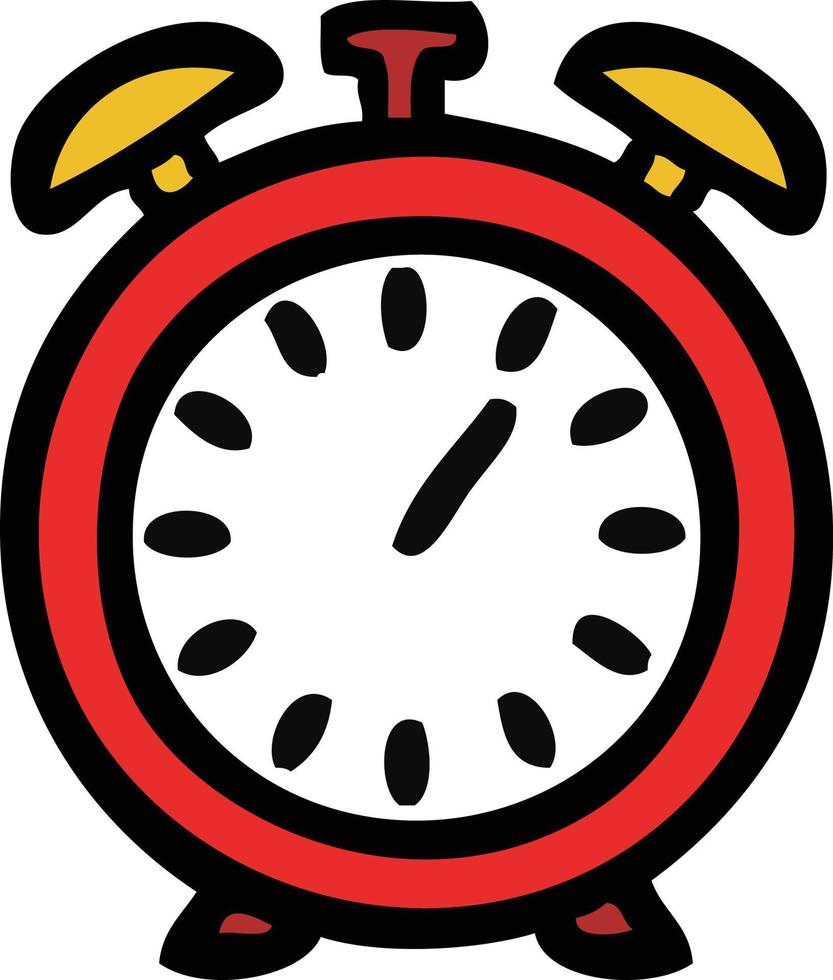 cute cartoon alarm clock vector