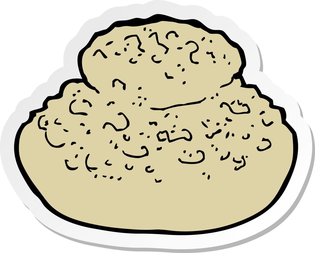 sticker of a cartoon bread vector