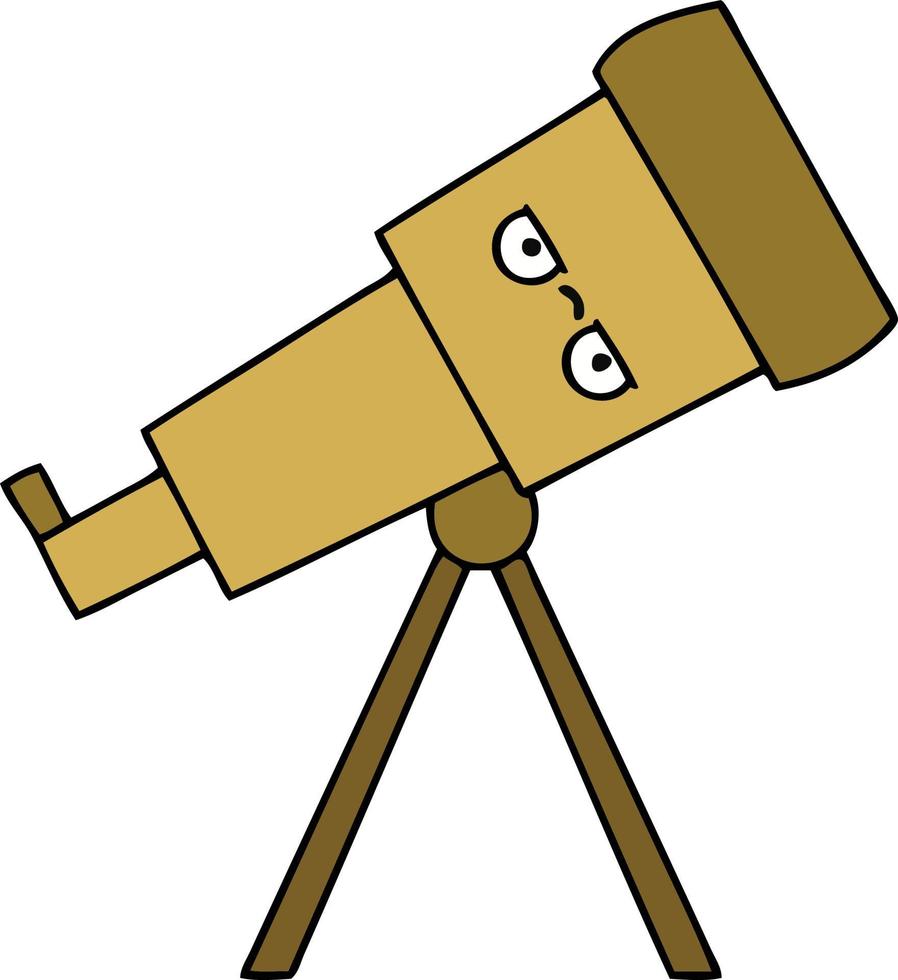 cute cartoon telescope vector