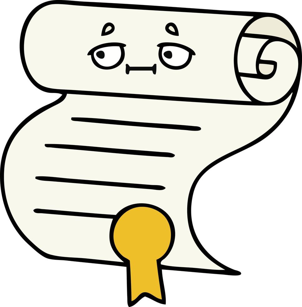 cute cartoon contract vector