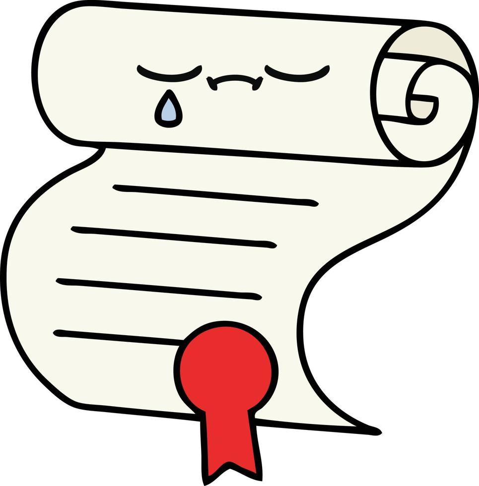 cute cartoon contract vector