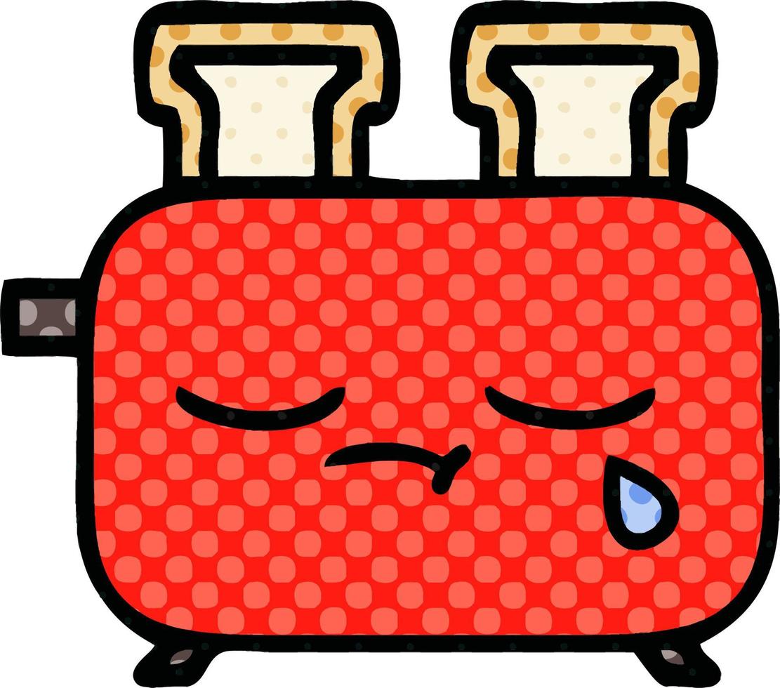 comic book style cartoon of a toaster vector