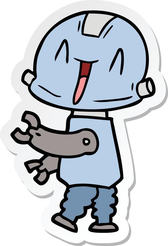 sticker of a cartoon robot vector