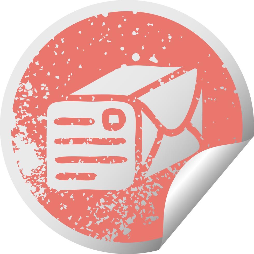 distressed circular peeling sticker symbol paper parcel vector
