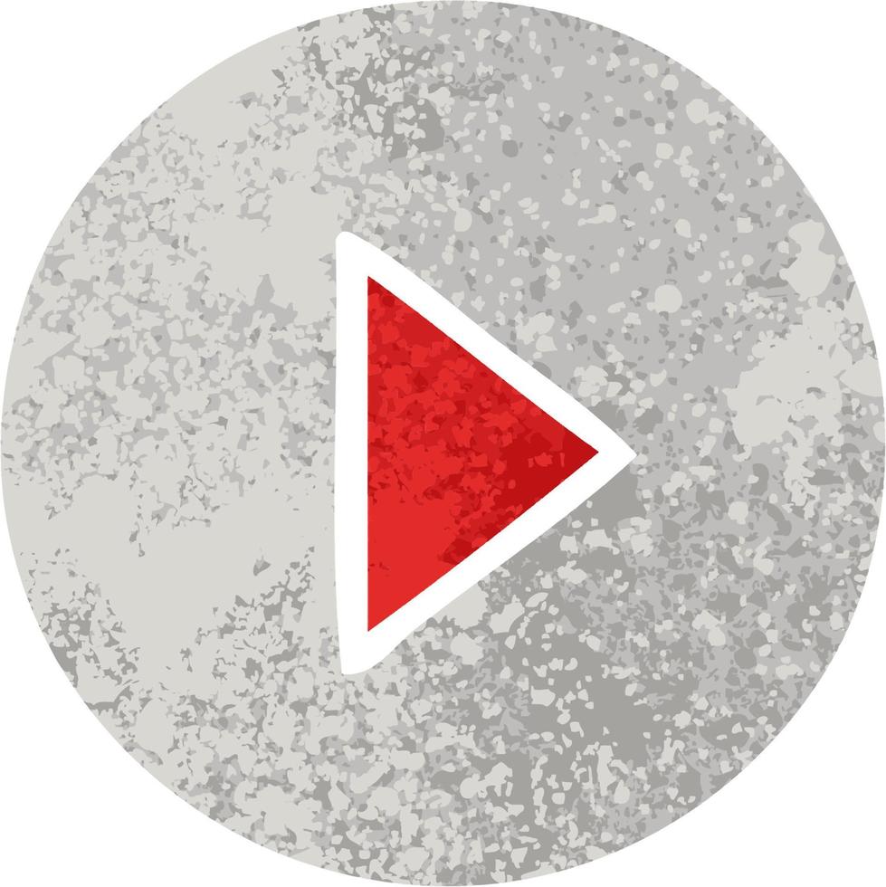retro illustration style cartoon play button vector
