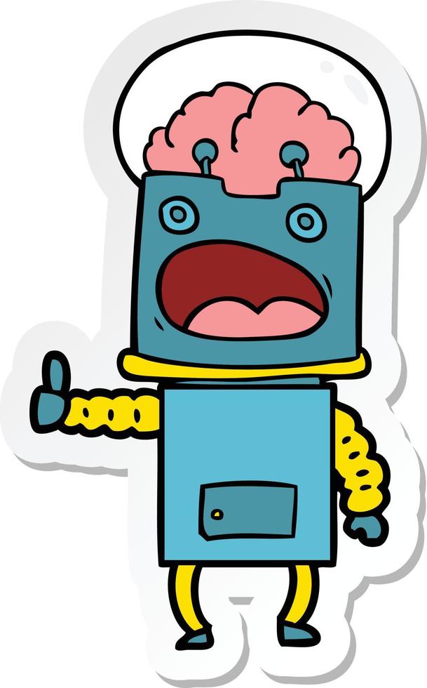 sticker of a cartoon robot vector