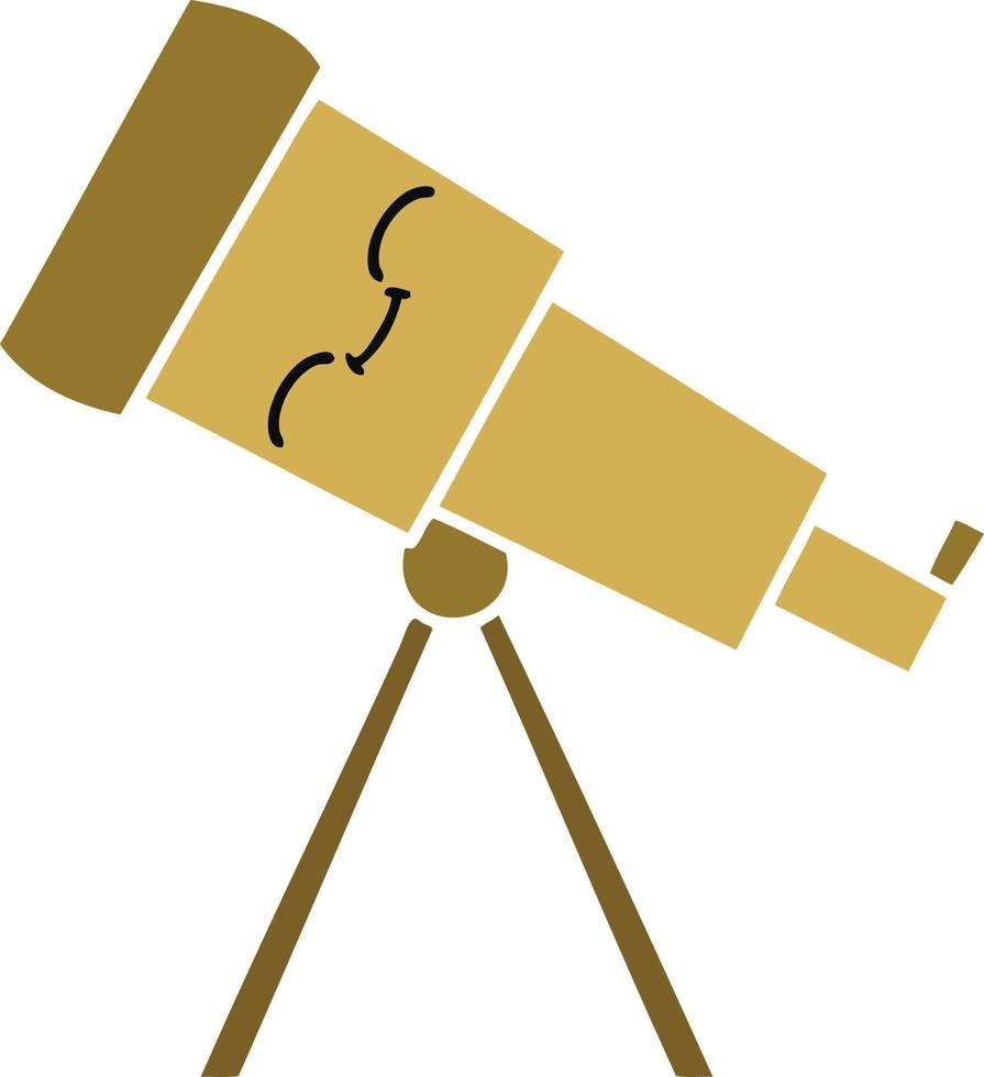 flat color retro cartoon telescope vector