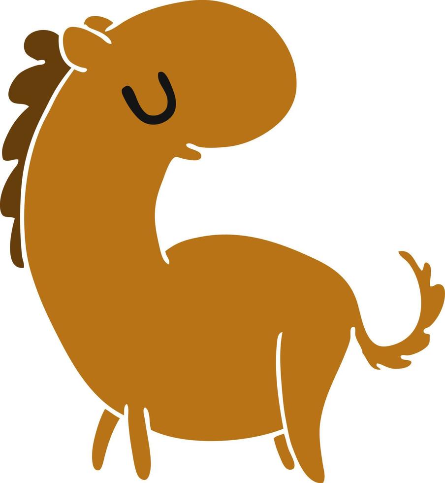 caricatura, kawaii, de, un, lindo, caballo vector