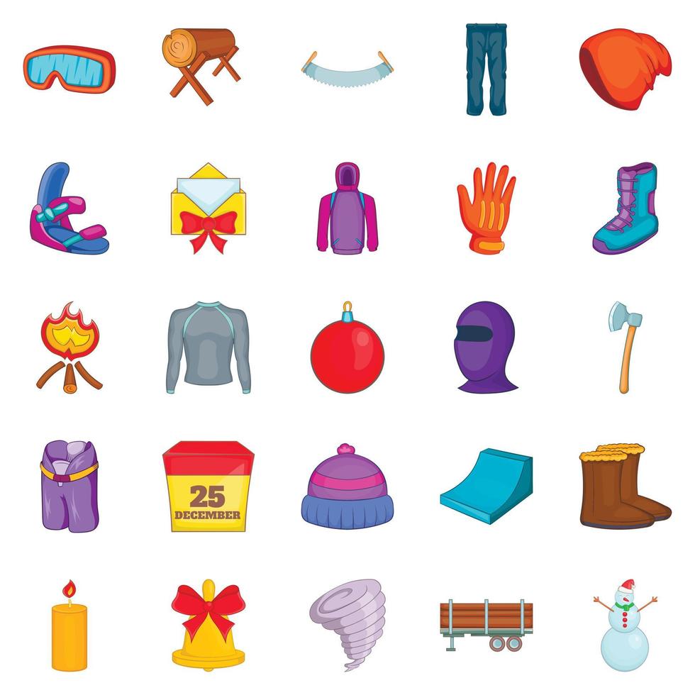 Sportswear icons set, cartoon style vector