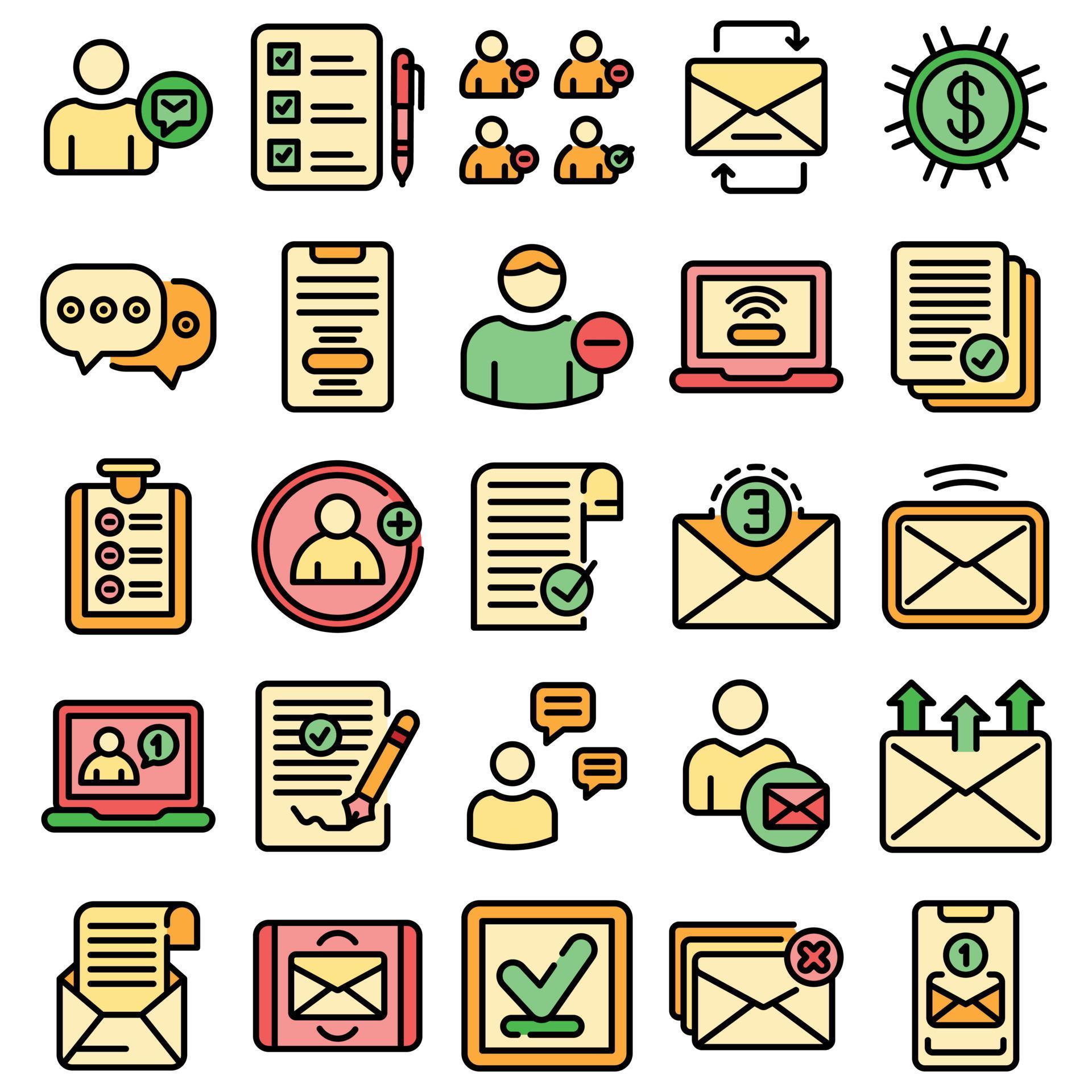 Request icons set vector flat 8848727 Vector Art at Vecteezy