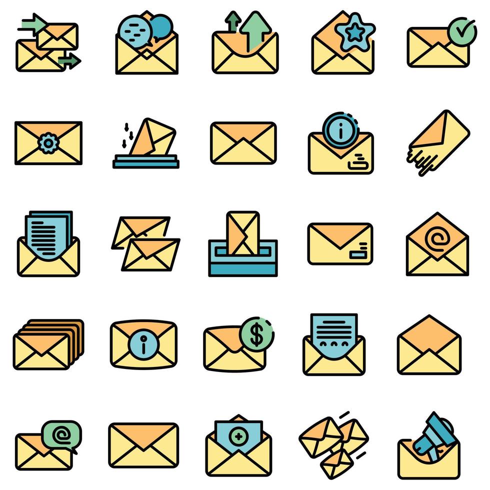 Envelope icons set vector flat