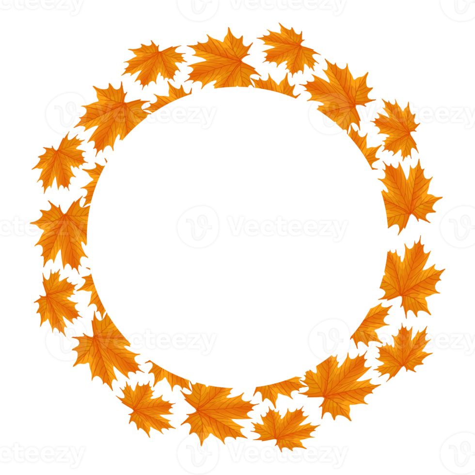 cornice foglia acquerello, clipart foglie d'autunno png