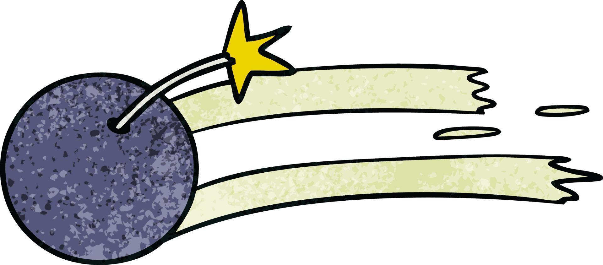 textured cartoon doodle of a lit bomb vector