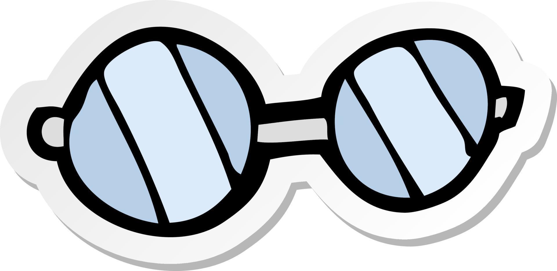 pegatina de unas gafas de dibujos animados vector