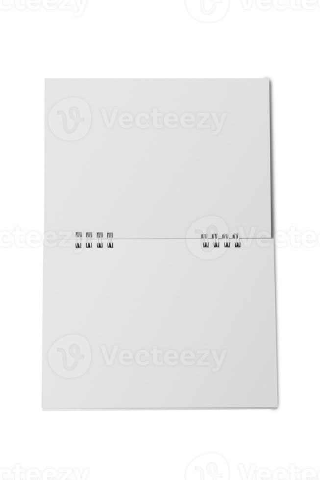recorte de maqueta de calendario espiral de escritorio en blanco, archivo png